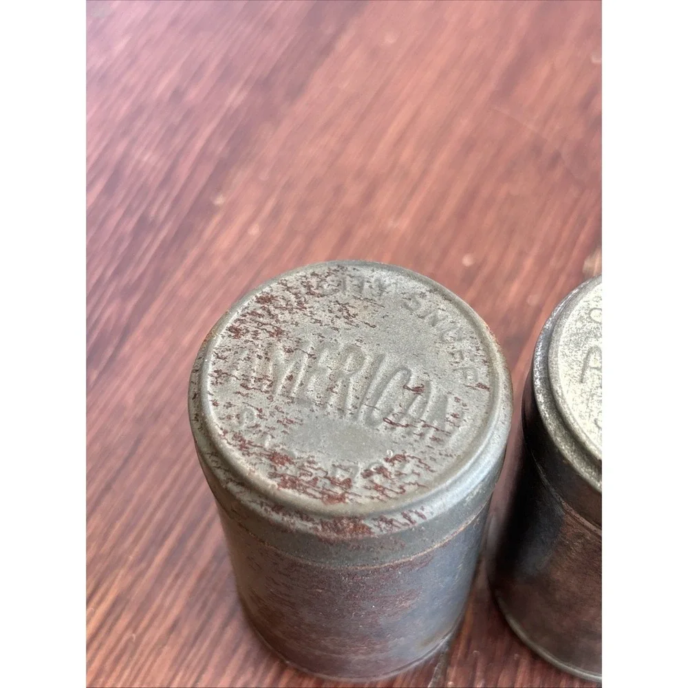 American Quality Snuff Tin Since 1782 Early Tobacco Collectible Can w/Lid Lot-4